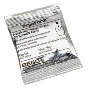 BegoForm Stumpfmaterial, 40 x 30-g-Beutel inkl. 250 ml Anmischflüssigkeit und Dosierspritze