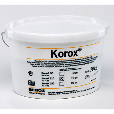 Korox® 250  Edelkorund-Abstrahlmittel (99,6% Alu-Oxid)